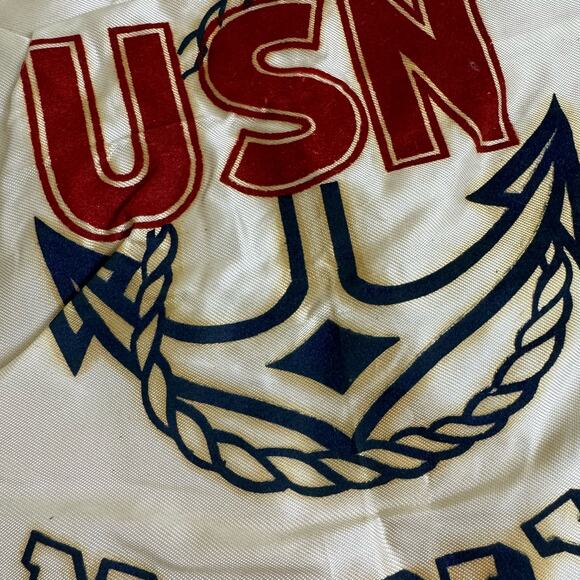 Vintage WW2 World War 2 Unites States Navy Flocked Souvenir Satin Pillow Cover - Picture 2 of 7